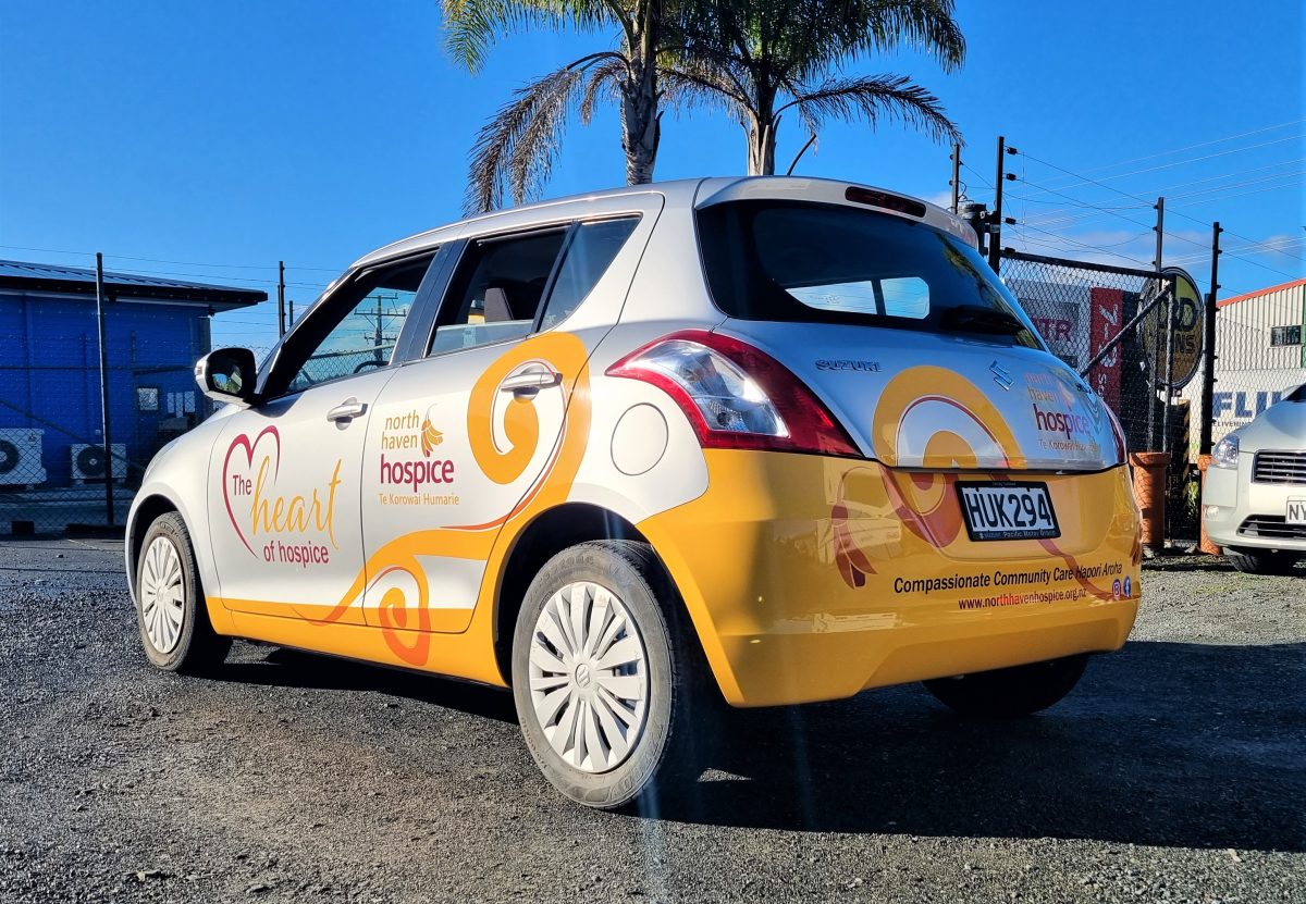 North Haven Hospice with custom wrap of branding