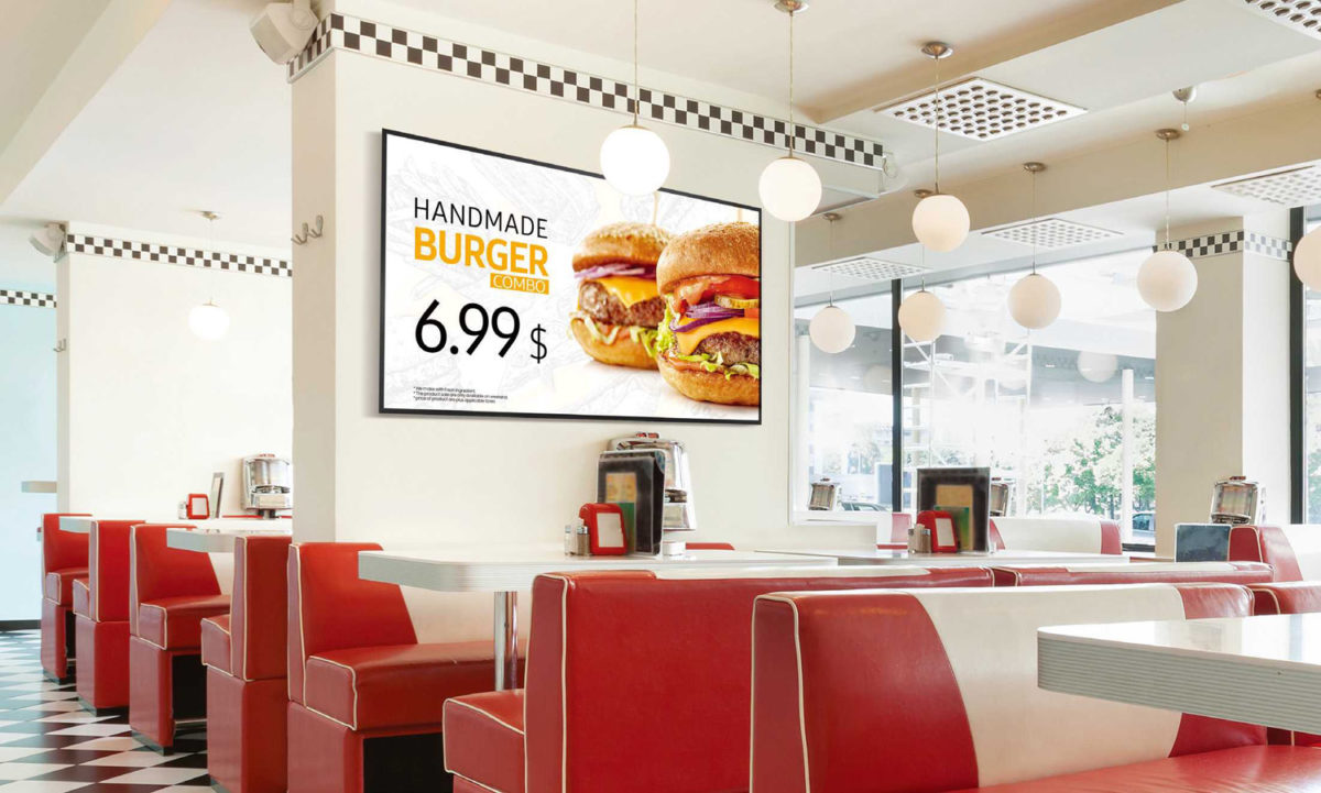 digital sign in fast food outlet